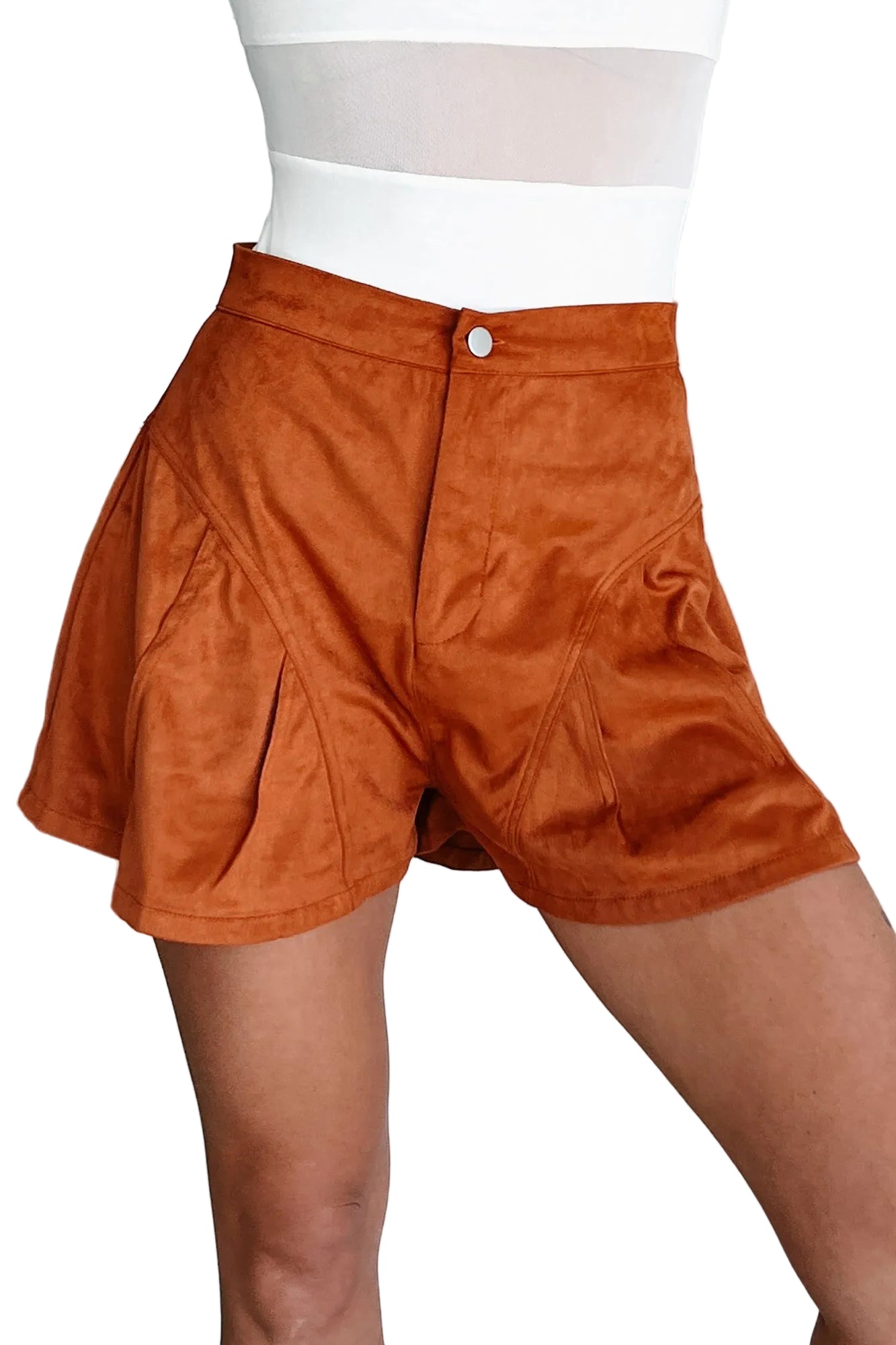 Wide Open Spaces Faux Suede Shorts (Rust)